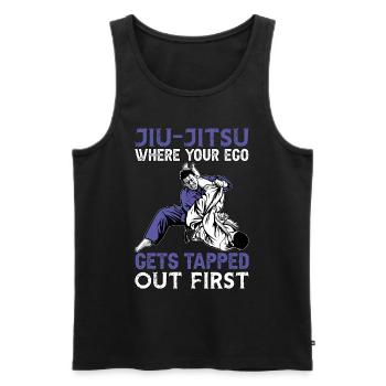 Jiu-Jitsu where you Ego gets tapped out first - Männer Premium Bio Tank Top - Schwarz - Vorne - Michal (187cm)