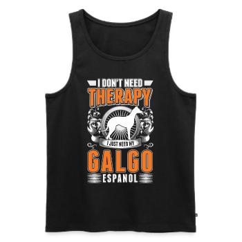 Galgo Español Therapy Lévrier espagnol - Débardeur bio Premium Homme - noir - Devant - Michal (187cm)
