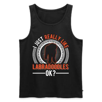 J’aime bien les Labradoodles - Débardeur bio Premium Homme - noir - Devant - Michal (187cm)