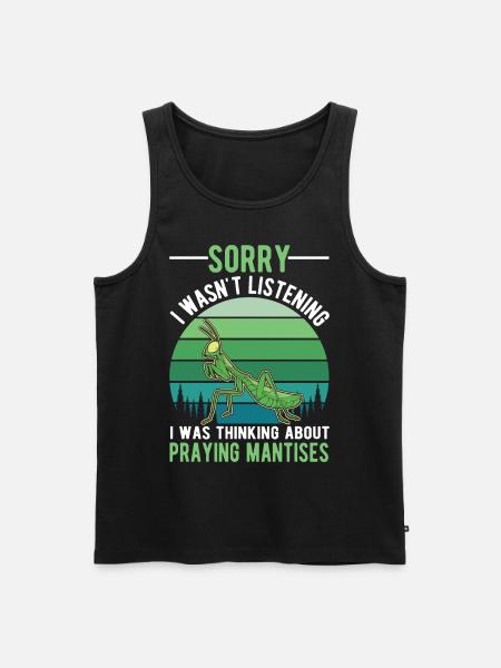 Gottesanbeterin Geschenk Mantis Fangschrecke - Männer Premium Bio Tank Top - Schwarz