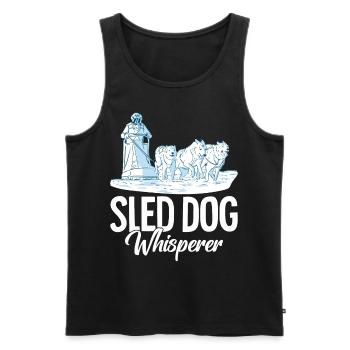 Mushing Hundeschlittenfahrt Musher - Männer Premium Bio Tank Top - Schwarz - Vorne - AI Model Male 178 light (178cm)