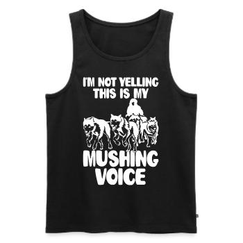 Mushing Hundeschlittenfahrt Musher - Männer Premium Bio Tank Top - Schwarz - Vorne - AI Model Male 178 light (178cm)
