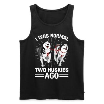 Mushing Hundeschlittenfahrt Siberian Husky - Männer Premium Bio Tank Top - Schwarz - Vorne - AI Model Male 178 light (178cm)