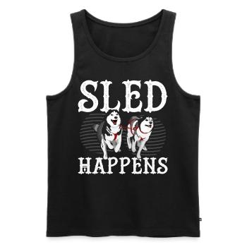 Lustige Mushing Hundeschlittenfahrt Musher - Männer Premium Bio Tank Top - Schwarz - Vorne - AI Model Male 178 light (178cm)