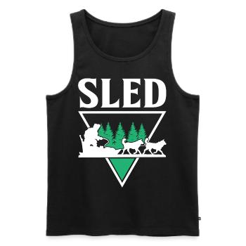 Mushing Hundeschlittenfahrt Musher - Männer Premium Bio Tank Top - Schwarz - Vorne - AI Model Male 178 light (178cm)