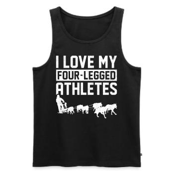 Mushing Hundeschlittenfahrt Musher - Männer Premium Bio Tank Top - Schwarz - Vorne - AI Model Male 178 light (178cm)
