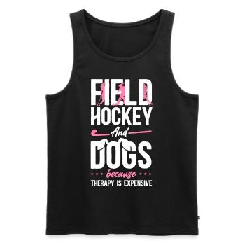 Hockey sur gazon, Hockey sur gazon pour chiens, et - Débardeur bio Premium Homme - noir - Devant - Michal (187cm)