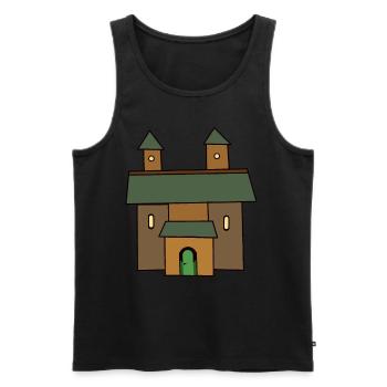 Castle, Middle Ages, Knights, Castle, Fairytale, Fortress - Men's Premium Organic Tank Top - black - Front - AI Model Male 178 light (178cm)