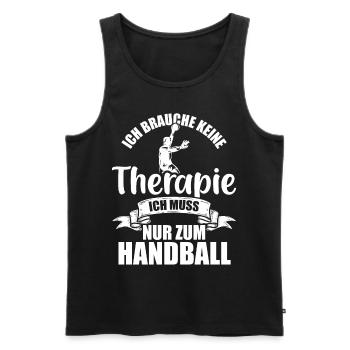 Ich brauche keine Therapie Ich muss nur zum - Männer Premium Bio Tank Top - Schwarz - Vorne - AI Model Male 178 light (178cm)
