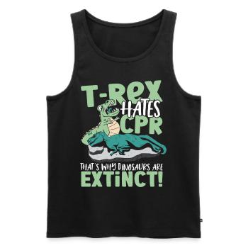 T-Rex hasst HLW Deshalb sind Dinosaurier - Männer Premium Bio Tank Top - Schwarz - Vorne - AI Model Male 178 light (178cm)