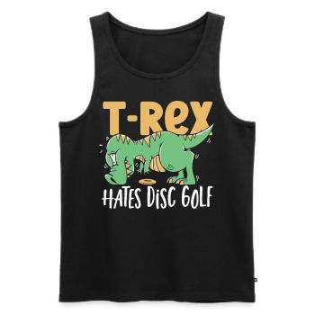 T-Rex hasst Disc Golf T Rex Dinosaurier - Männer Premium Bio Tank Top - Schwarz - Vorne - AI Model Male 178 light (178cm)