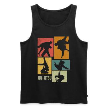 Brazilian Jiu-Jitsu Retro - Männer Premium Bio Tank Top - Schwarz - Vorne - Michal (187cm)