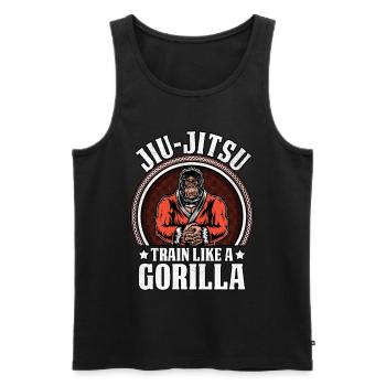 Jiu-Jitsu train like a Gorilla - Men's Premium Organic Tank Top - black - Front - AI Model Male 178 light (178cm)