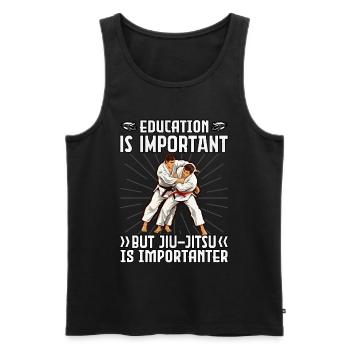 L’éducation est importante, mais le Jiu-Jitsu est important - Débardeur bio Premium Homme - noir - Devant - Michal (187cm)