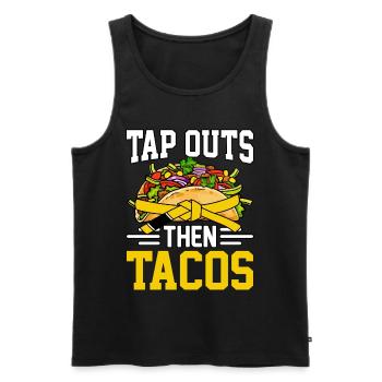 Tap Outs then Tacos BJJ - Men's Premium Organic Tank Top - black - Front - Michal (187cm)
