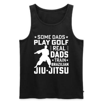 Certains papas jouent au golf Les vrais papas s’entraînent au jiu-jitsu - Débardeur bio Premium Homme - noir - Devant - Michal (187cm)