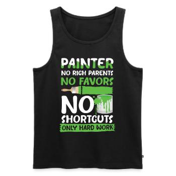 Painter No Rich Parents No Favors No Shortcuts - Männer Premium Bio Tank Top - Schwarz - Vorne - AI Model Male 178 light (178cm)
