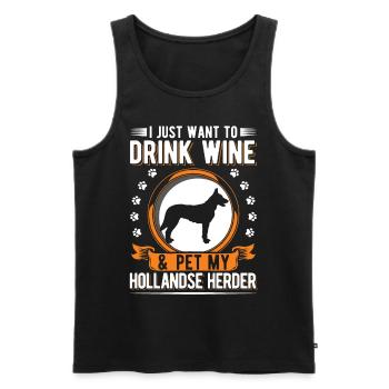 Hollandse Herder et le vin - Débardeur bio Premium Homme - noir - Devant - Michal (187cm)