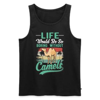 Camel Gift Dromedary Camel Large Camel - Men's Premium Organic Tank Top - black - Front - AI Model Male 178 light (178cm)