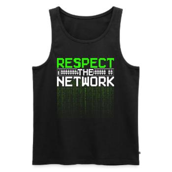 Netzwerkadministrator Respect The Network - Männer Premium Bio Tank Top - Schwarz - Vorne - AI Model Male 178 light (178cm)