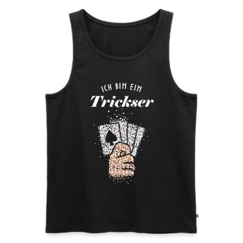 Kartentrick Zaubertrick Straßenmagier Kartenzauber - Männer Premium Bio Tank Top - Schwarz - Vorne - Michal (187cm)