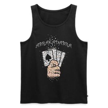 Abracadabra Card Tricks Illusionist Card Magic - Men's Premium Organic Tank Top - black - Front - AI Model Male 178 light (178cm)