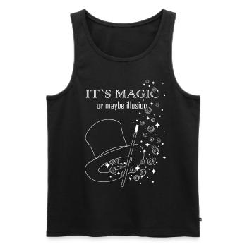 Illusionniste Coin Tricks Stage Magician Magicien Magie - Débardeur bio Premium Homme - noir - Devant - AI Model Male 178 light (178cm)