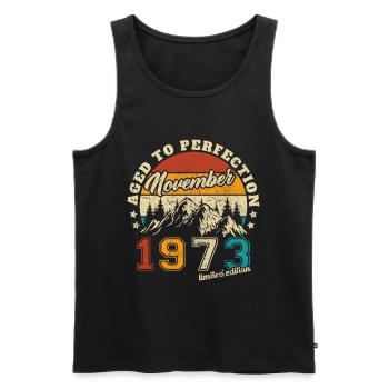 November 1973 Vintage Retro Birthday - Men's Premium Organic Tank Top - black - Front - Michal (187cm)