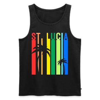 St. Lucia Karibik Insel Saint Lucia Urlaub Idee - Männer Premium Bio Tank Top - Schwarz - Vorne - AI Model Male 178 light (178cm)
