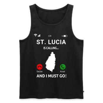 St. Lucia Karibik Insel Saint Lucia Urlaub Idee - Männer Premium Bio Tank Top - Schwarz - Vorne - AI Model Male 178 light (178cm)
