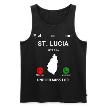 St. Lucia Karibik Insel Saint Lucia Urlaub Idee - Männer Premium Bio Tank Top - Schwarz - Vorne - AI Model Male 178 light (178cm)