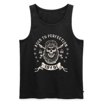 1991 Geburtstag Aged to perfection Rock Hard - Männer Premium Bio Tank Top - Schwarz - Vorne - Michal (187cm)