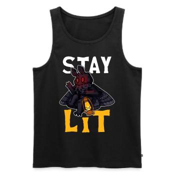 Mothman Crypttide Cryptozoology - Men's Premium Organic Tank Top - black - Front - AI Model Male 178 light (178cm)