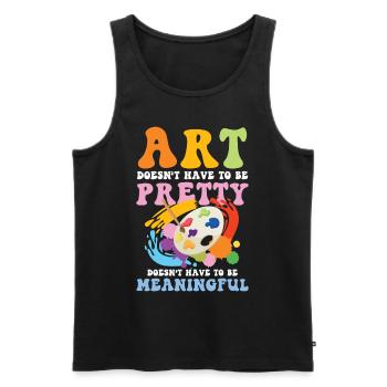 Art Doesn't Have To Be Pretty Meaningful - Männer Premium Bio Tank Top - Schwarz - Vorne - Michal (187cm)