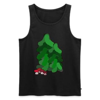 October Autumn Forest Fir Trees Toadstools Mushrooms - Men's Premium Organic Tank Top - black - Front - Michal (187cm)