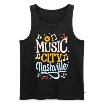 Music City Nashville Tennessee Musiker Geschenk - Männer Premium Bio Tank Top - Schwarz - Vorne - AI Model Male 178 light (178cm)