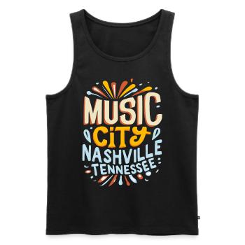 Music City Nashville Tennessee Musiker Geschenk - Männer Premium Bio Tank Top - Schwarz - Vorne - AI Model Male 178 light (178cm)