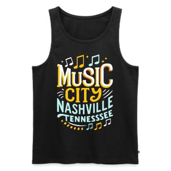 Music City Nashville Tennessee Musiker Geschenk - Männer Premium Bio Tank Top - Schwarz - Vorne - AI Model Male 178 light (178cm)