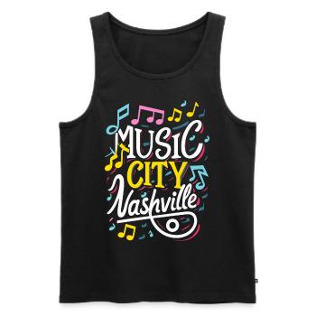 Music City Nashville Tennessee Musiker Geschenk - Männer Premium Bio Tank Top - Schwarz - Vorne - AI Model Male 178 light (178cm)