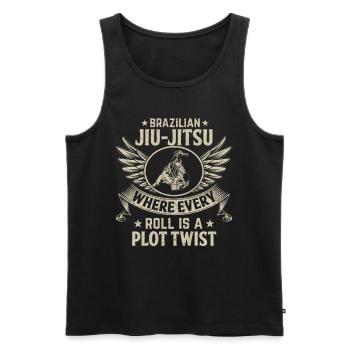 Jiu-Jitsu brésilien où chaque jet est une intrigue - Débardeur bio Premium Homme - noir - Devant - Michal (187cm)