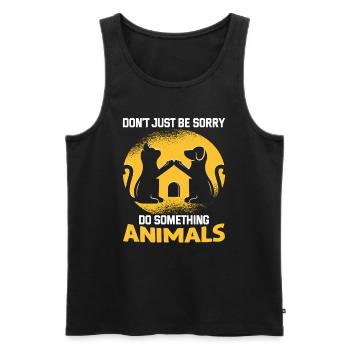 Hunderettungs Designs Für Tierrechtsaktivisten - Männer Premium Bio Tank Top - Schwarz - Vorne - Michal (187cm)