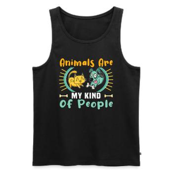 Hunderettungs Designs Für Tierrechtsaktivisten - Männer Premium Bio Tank Top - Schwarz - Vorne - Michal (187cm)
