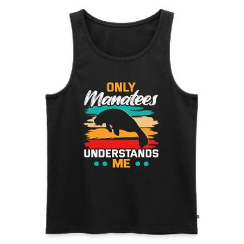 Cold Nose Warm Heart Manatee chubby manatee - Men's Premium Organic Tank Top - black - Front - AI Model Male 178 light (178cm)