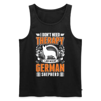Thérapie du berger allemand - Débardeur bio Premium Homme - noir - Devant - Michal (187cm)