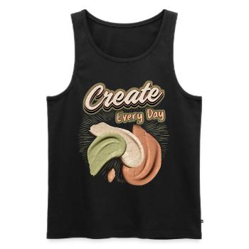 Künstler, künstlerisch, Maler lustiger Spruch - Männer Premium Bio Tank Top - Schwarz - Vorne - AI Model Male 178 light (178cm)