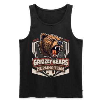 Hurling, Grizzly Bears Team, Grizzlybären Logo - Männer Premium Bio Tank Top - Schwarz - Vorne - Michal (187cm)