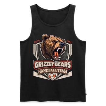 Handball, Grizzly Bears Team, Grizzlybären Logo - Men's Premium Organic Tank Top - black - Front - AI Model Male 178 light (178cm)