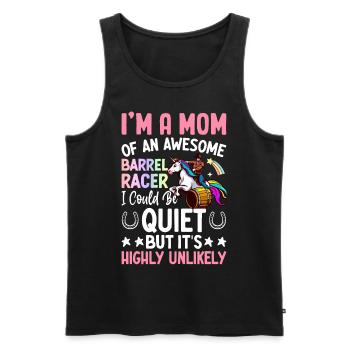 Barrel Racing Reiten - Männer Premium Bio Tank Top - Schwarz - Vorne - AI Model Male 178 light (178cm)