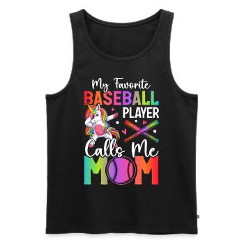 Maman de baseball - Débardeur bio Premium Homme - noir - Devant - Michal (187cm)