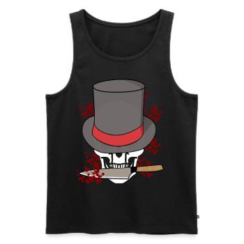 Crâne tueur couteau Halloween horreur mort mafia - Débardeur bio Premium Homme - noir - Devant - Michal (187cm)